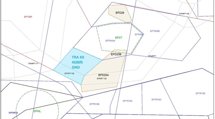 Publikacja nowej strefy TRA na potrzeby lotów wojskowych BSP. Źródło: PANSA