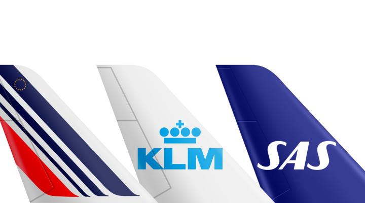 Air France-KLM i SAS - loga na ogonach samolotów (fot. Air France-KLM)