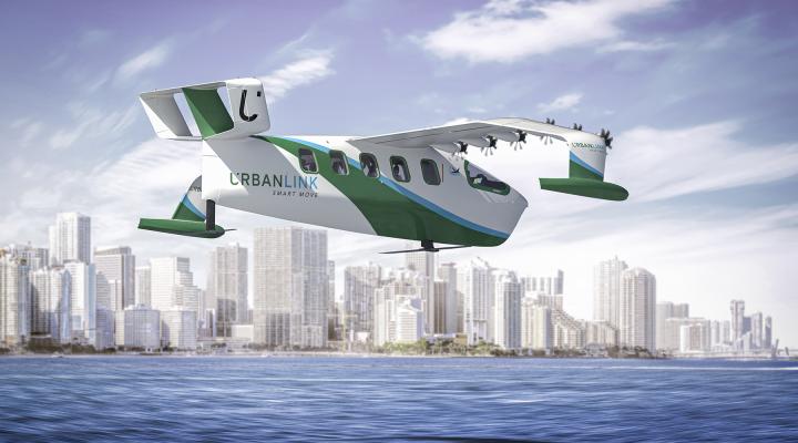 Viceroy - seaglider firmy REGENT w barwach UrbanLink Air Mobility (fot. REGENT Craft)