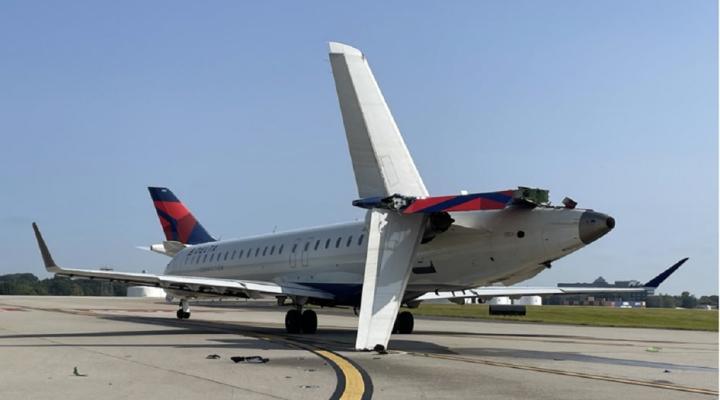Kolizja dwóch samolotów na lotnisku w Atlancie, fot. NTSB