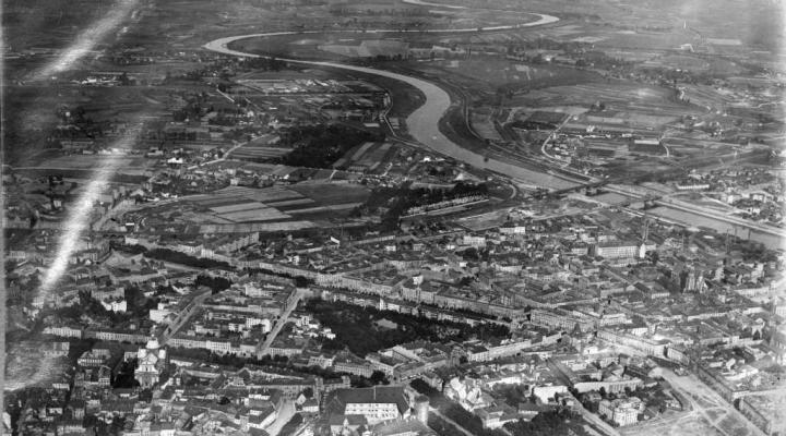Lotnicze zdjęcie Krakowa z 1919 r., fot. dziennikpolski