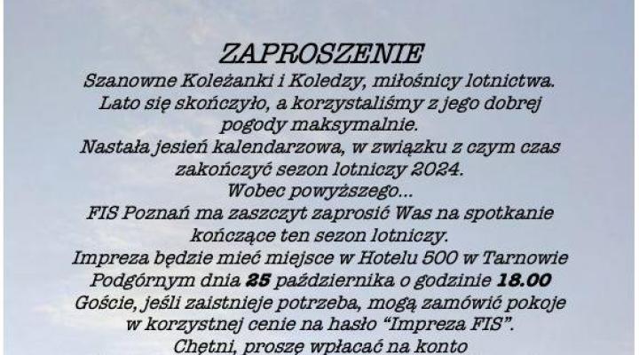 Zaproszenie FIS Poznań