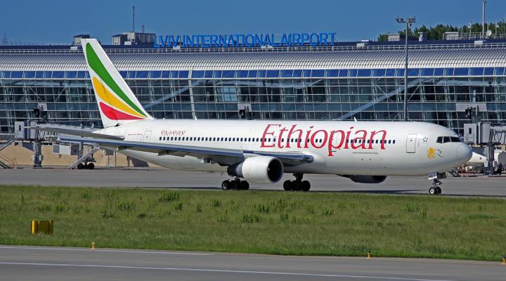 Port lotniczy Lwów im. Daniela Halickiego - B767 Ethiopian Airlines (fot. Oleg Volkov, CC BY-SA 4.0, Wikimedia Commons)