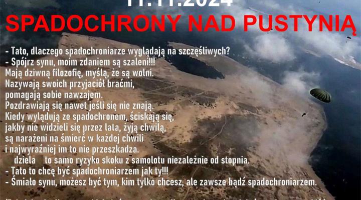Spadochrony nad pustynią, lądowisko Niegowoniczki