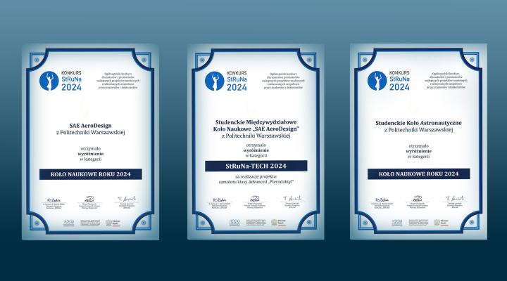Trzy wyróżnienia dla studentów Politechniki Warszawskiej w konkursie StRuNa (fot. Politechnika Warszawska)