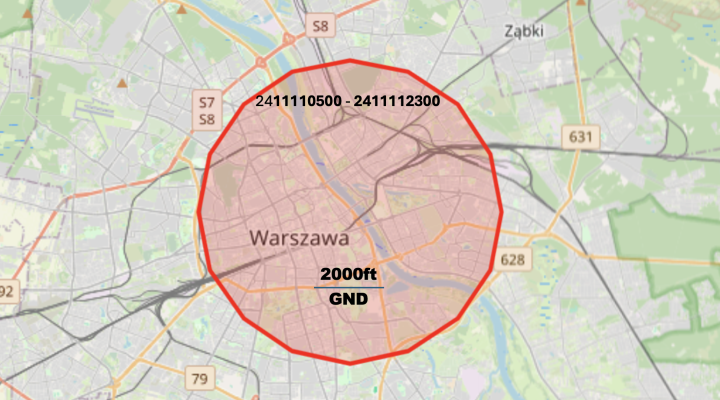 Zakaz lotów Warszawie w związku z Obchodami Święta Niepodległości