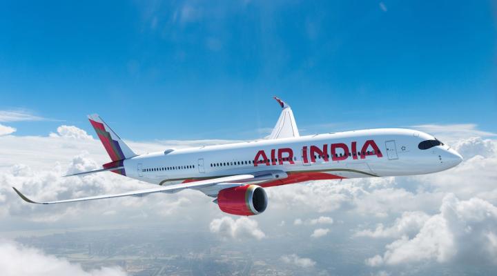 A350 Air India w locie (fot. Airbus)