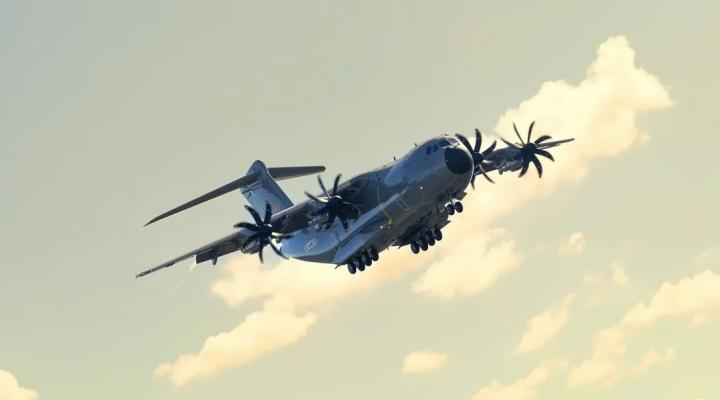 A400M Kazachstanu w locie (fot. Airbus)