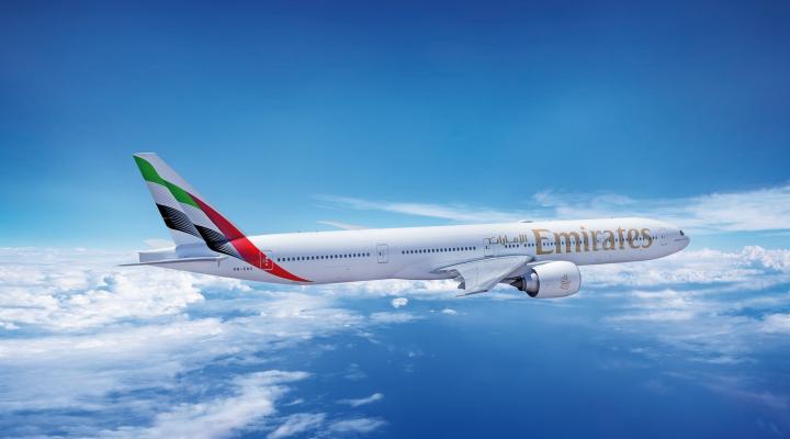 B777 linii Emirates w locie (fot. Emirates)