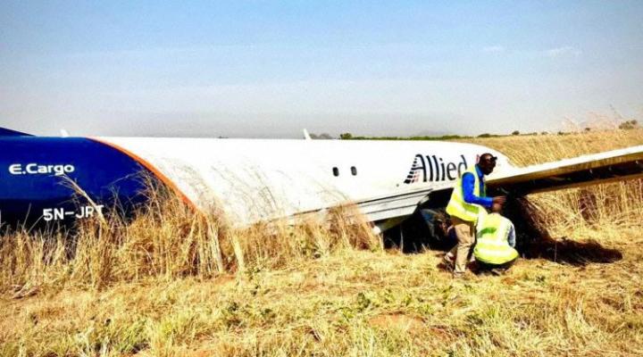 Wypadek B734 Allied Cargo na lotnisku w Abudży, fot. avherald