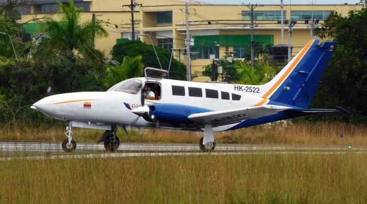 Cessna 402, która rozbiłą się w Kolumbii, fot. avherald