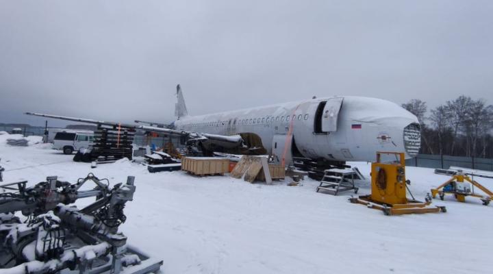 Demontaż A320 Ural Airlines, fot. fl360