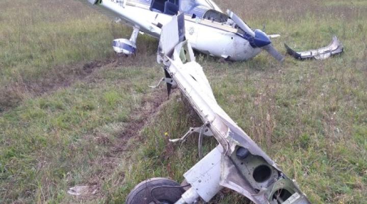Wypadek samolotu Daher Aerospace TB 9 w Zborowie, fot. PKBWL