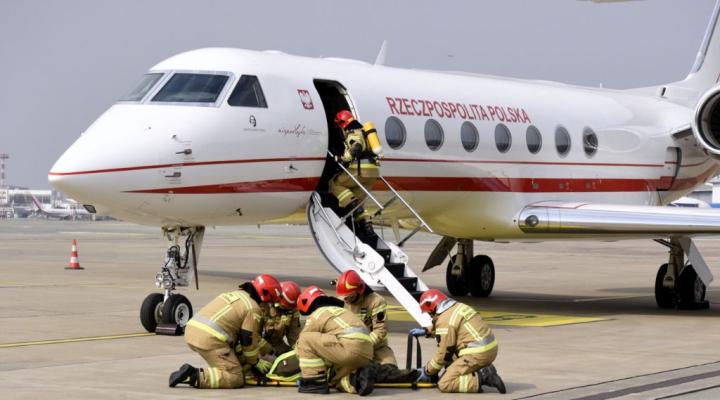 Ćwiczenia Lotniskowych Służb Ratunkowych na Lotnisku Chopina (fot. 1 Baza Lotnictwa Transportowego)