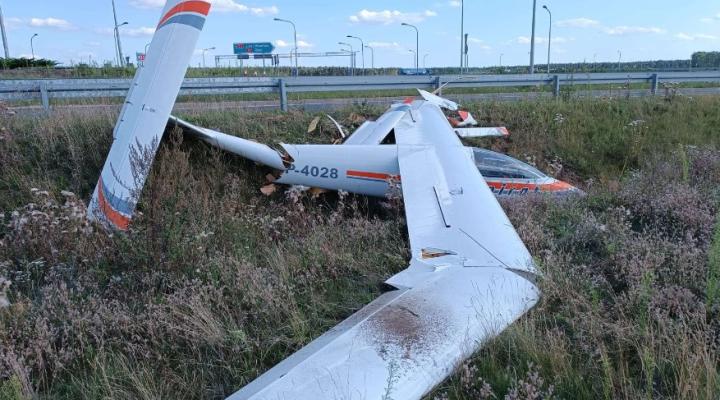 Wypadek szybowca SZD-30 Pirat w Lesznie, fot. źródło PKBWL