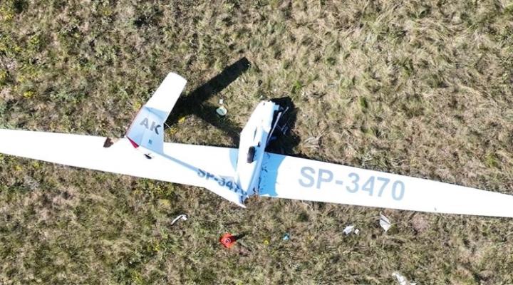 Wypadek szybowca SZD-51-1 „Junior” w Pile, fot. PKBWL