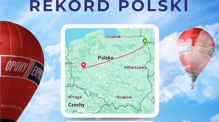 Ekipa balonu Opony Express pobiła rekord Polski w najdłuższym locie balonem na ogrzane powietrze (fot. OPONY EXPRESS Ivo Maciej Kozak)
