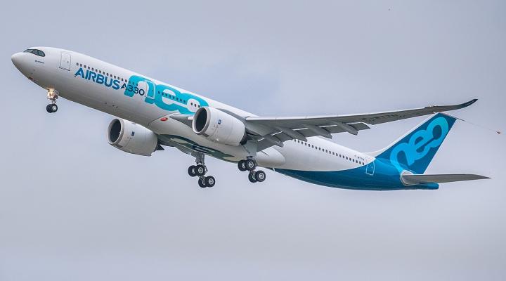 A330neo w locie (fot. Alex Cheban, CC BY-SA 4.0, Wikimedia Commons)