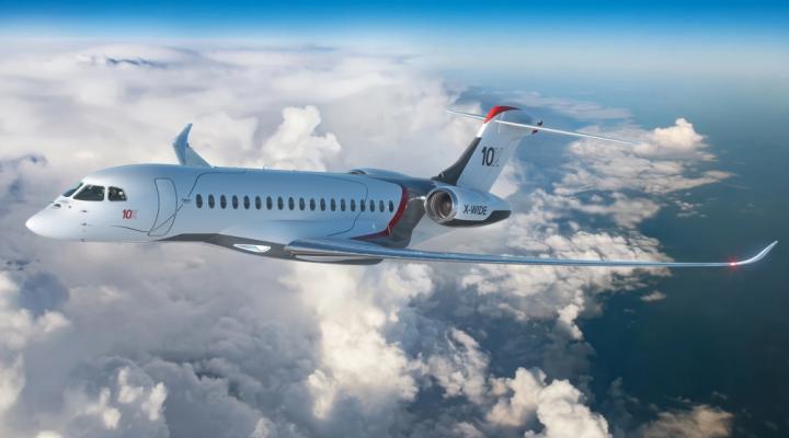 Falcon 10X w locie (fot. Dassault Aviation)