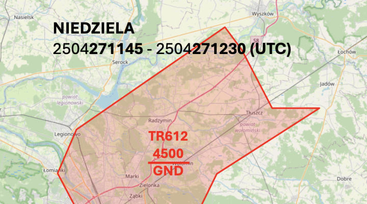 Ograniczenia przestrzeni powietrznej nad Warszawa 25_04