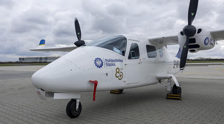 Tecnam P2006T należący do Politechniki śląskiej (fot. Maciej Mutwil)