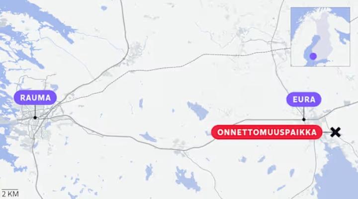 Miejsce zderzenia śmigłowców w Finlandii, fot. yle