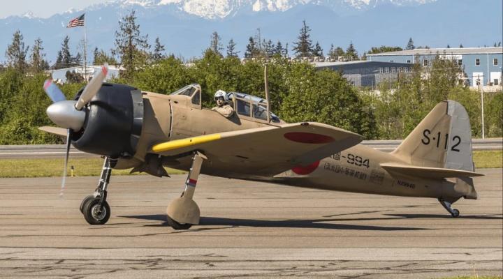 Mitsubishi A6M3 Zero na lotnisku (fot. Military Aviation Museum)