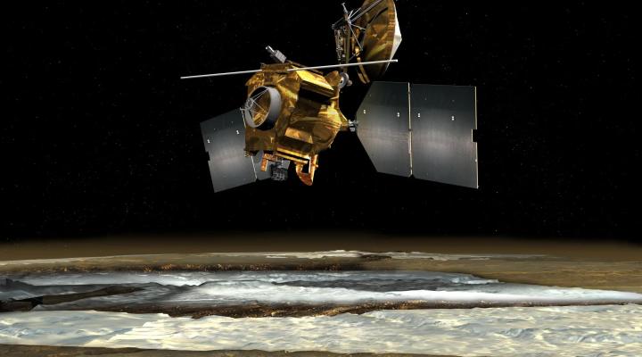 Mars Reconnaissance Orbiter NASA krąży wokół Marsa - koncepcja artystyczna (fot. NASA, JPL-Caltech)