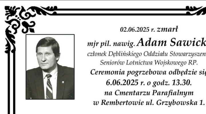 Mjr pil. nawig. Adam Sawicki (fot. Dęblińscy Seniorzy Lotnictwa Wojskowego RP)