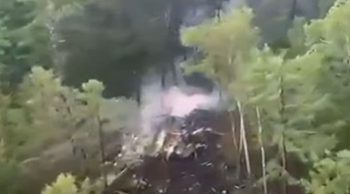 Miejsce katastrofy samolotu An-24RV (RA-47315) linii lotniczych Angara (fot. Kadr z filmu na youtube.com)