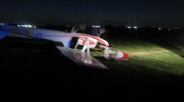 Wypadek Cessny 152 SP-KCC na lądowisku Żerniki, fot. PKBWL