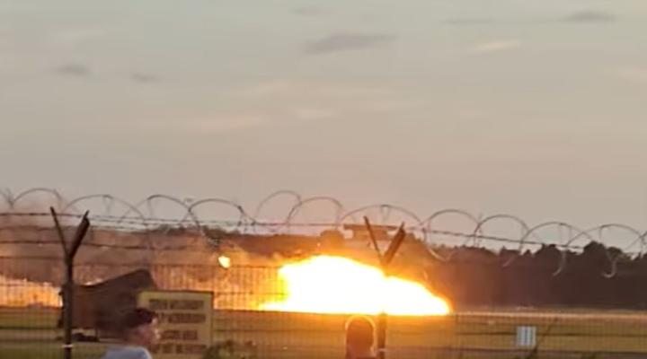 Katastrofa F-16 w Radomiu, fot. kadr youtube