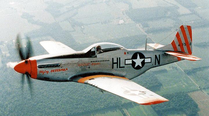 P-51D z 31. Grupy Myśliwskiej, USAAF, 1944 (fot. USAAF, Domena publiczna, Wikimedia Commons)