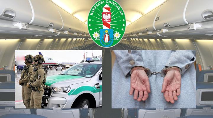 Interwencja funkcjonariuszy Karpackiego OSG na pokładzie samolotu (fot. Karpacki OSG)