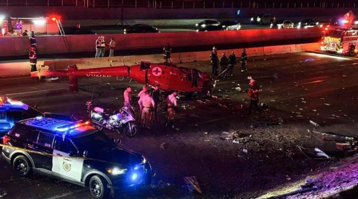 Wypadek śmigłowca medycznego w Sacramento, fot. tv ABC