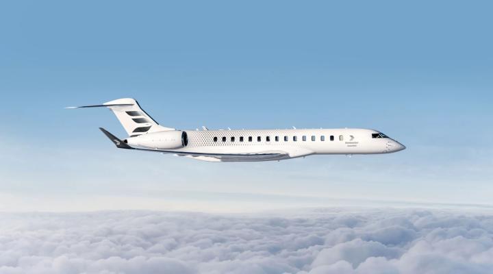 Bombardier Global 8000 w locie (fot. Bombardier)