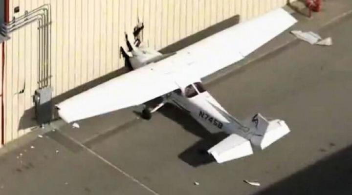 Skradzona Cessna 172 na lotnisku Van Nuys, fot. twitter