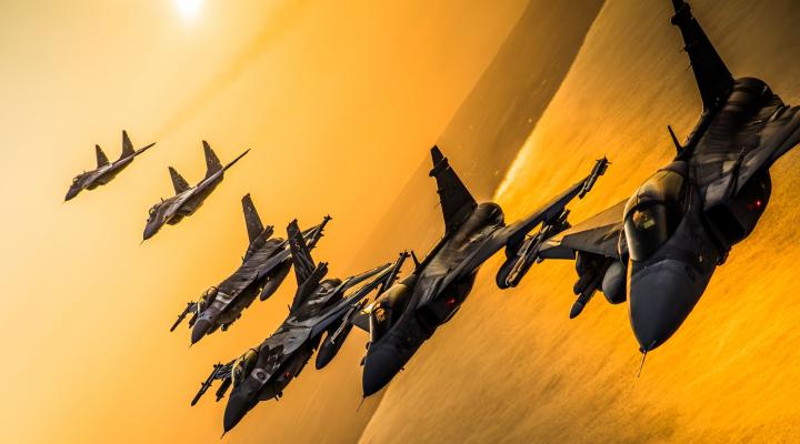 Sześć samolotów w locie (fot. Plut. Marcin Kurkus)