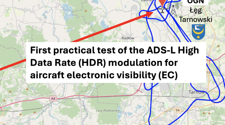 Pierwszy praktyczny test modulacji HDR systemu ADS-L przy współpracy z siecią OGN obrazek tytułowy