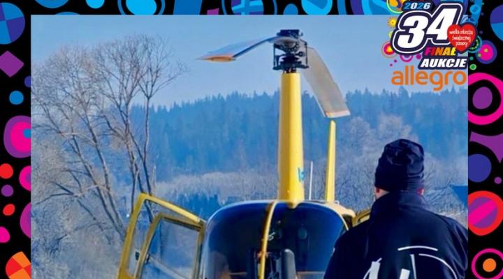 Lot śmigłowcem na WOŚP 2026, fot. allegro