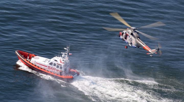 Akcja ratownicza na Bałtyku z udziałem śmigłowca W-3WARM (fot. arch. BLMW)