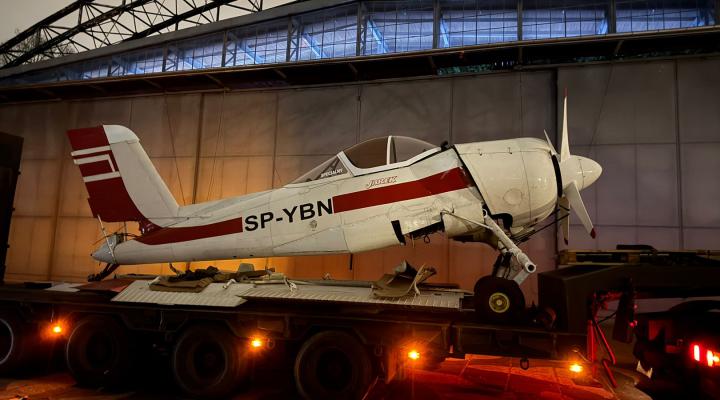 Aviata GM-1 'Gniady' na lawecie w Muzeum Lotnictwa Polskiego w Krakowie (fot. Muzeum Lotnictwa Polskiego)