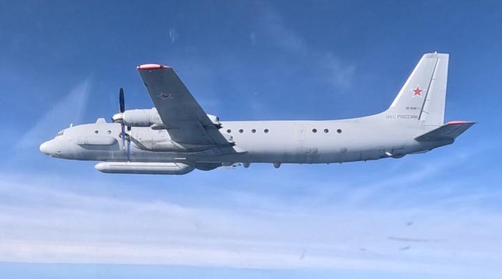 Ił-20 - rosyjski samolot rozpoznawczy przechwycony przez polską parę myśliwców MiG-29 (fot. Dowództwo Operacyjne RSZ)