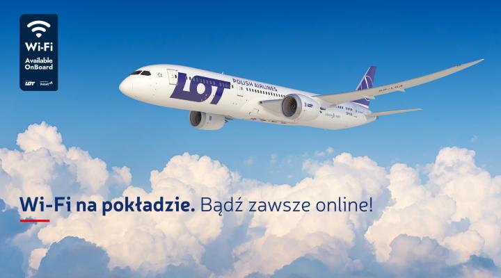 Wi-Fi na pokładzie Boeinga 787-9 Dreamliner PLL LOT (fot. PLL LOT)