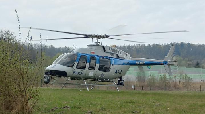 Bell 407GXi na lądowisku (fot. KWP w Łodzi)