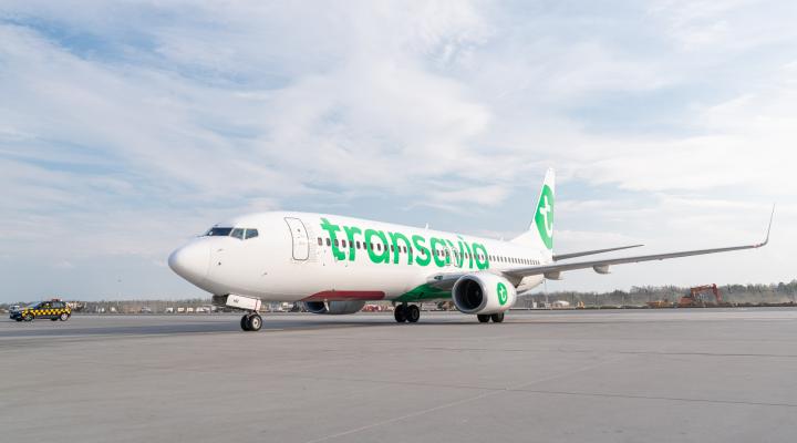 Samolot linii Transavia France na wrocławskim lotnisku (fot. Port Lotniczy Wrocław)
