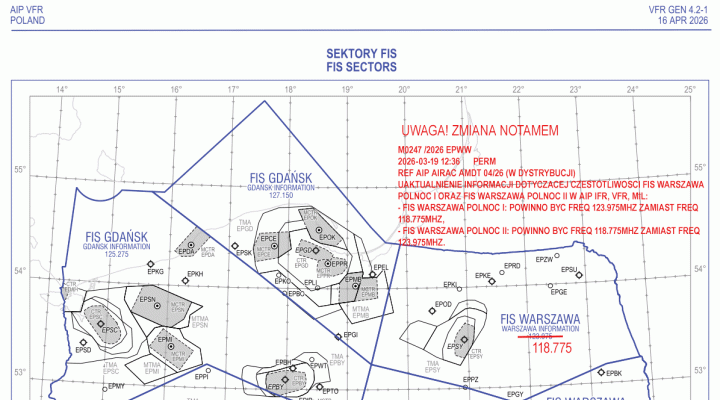 Korekta częstotliwości FIS WARSZAWA. Obowiązuje od 16 kwietnia 2026