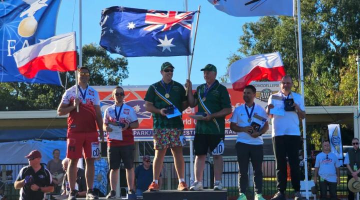 Mistrzostwa Świata FAI Modeli Latających na Uwięzi w Australii - podium w klasie F2C (fot. ze strony Organizatorów MŚ)
