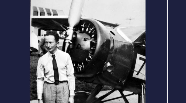 Fotografia pocztówkowa kpt. Jerzego Bajana, po zwycięstwie w Challenge-u w 1934 r. (fot. oficjalny fotograf Aeroklubu Rzeczypospolitej Polskiej - Jan Ryś)