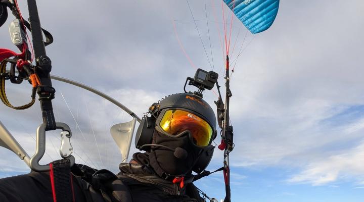 Zack Watkins podczas rekordowego przelotu, fot. facebook_Dudek Paragliders